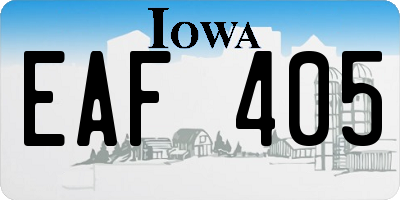 IA license plate EAF405