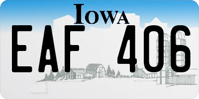 IA license plate EAF406