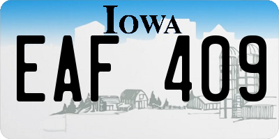 IA license plate EAF409