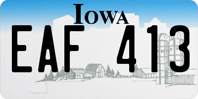 IA license plate EAF413