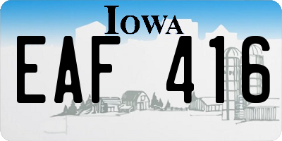 IA license plate EAF416