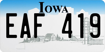 IA license plate EAF419