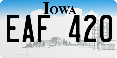 IA license plate EAF420