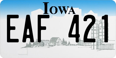 IA license plate EAF421