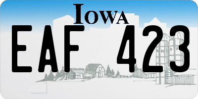 IA license plate EAF423