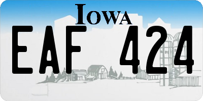 IA license plate EAF424