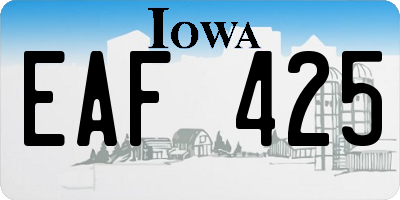 IA license plate EAF425