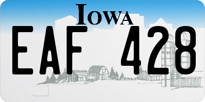IA license plate EAF428