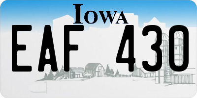 IA license plate EAF430