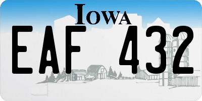 IA license plate EAF432