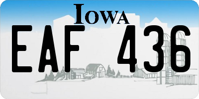 IA license plate EAF436