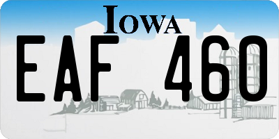 IA license plate EAF460