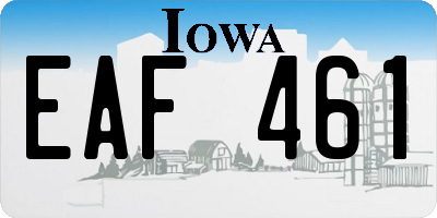 IA license plate EAF461