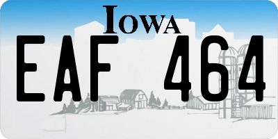 IA license plate EAF464