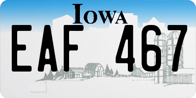 IA license plate EAF467