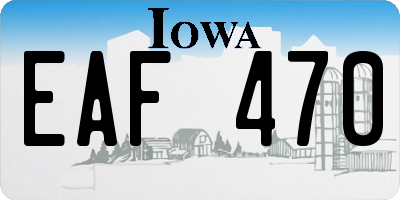IA license plate EAF470