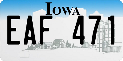 IA license plate EAF471