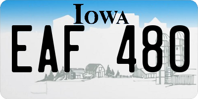 IA license plate EAF480