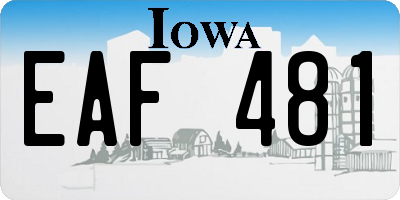 IA license plate EAF481