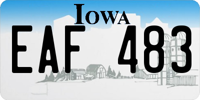 IA license plate EAF483