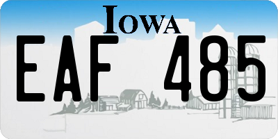 IA license plate EAF485