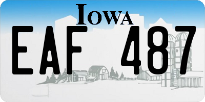 IA license plate EAF487