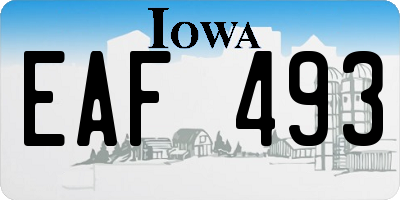 IA license plate EAF493