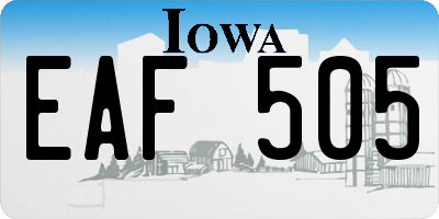 IA license plate EAF505