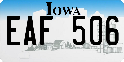 IA license plate EAF506