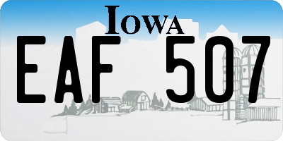 IA license plate EAF507