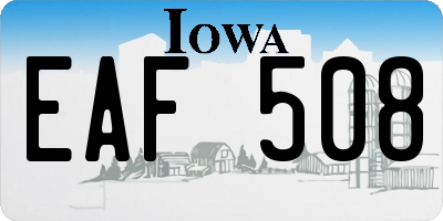 IA license plate EAF508