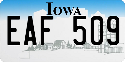 IA license plate EAF509