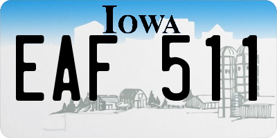 IA license plate EAF511