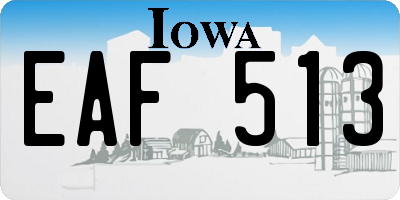IA license plate EAF513