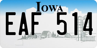 IA license plate EAF514