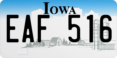 IA license plate EAF516