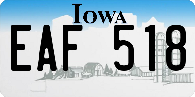 IA license plate EAF518