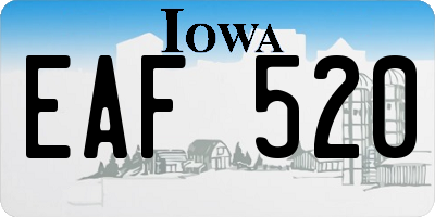 IA license plate EAF520