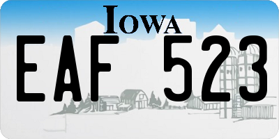 IA license plate EAF523