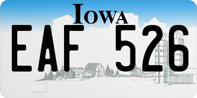 IA license plate EAF526