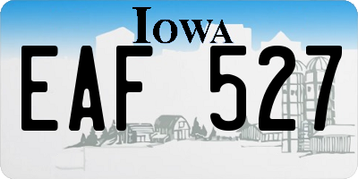 IA license plate EAF527