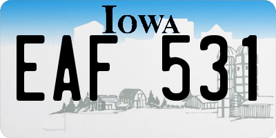 IA license plate EAF531