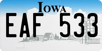 IA license plate EAF533