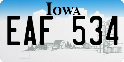 IA license plate EAF534