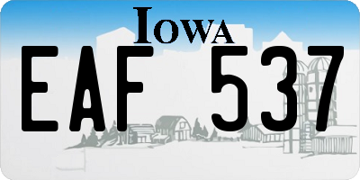 IA license plate EAF537