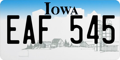 IA license plate EAF545