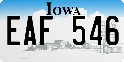 IA license plate EAF546