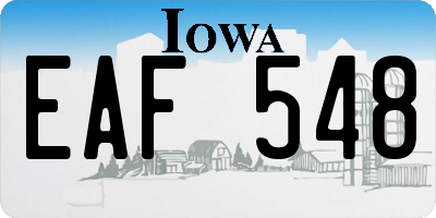 IA license plate EAF548