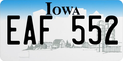 IA license plate EAF552