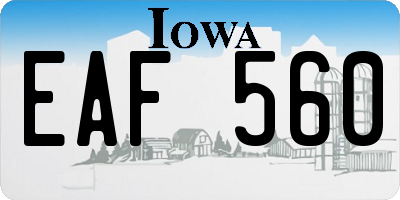 IA license plate EAF560